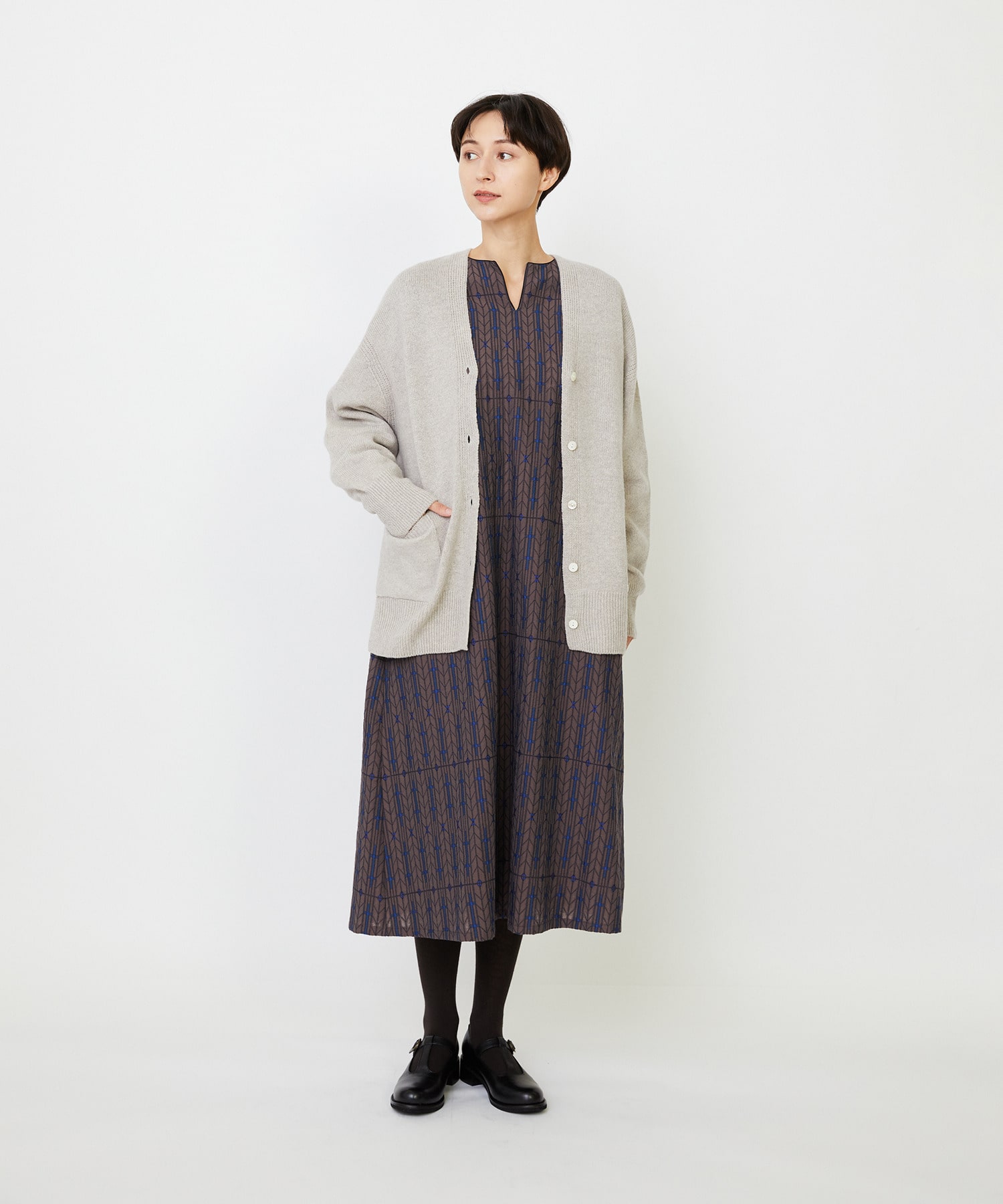 【LOISIR】ホールガーメントカシミヤ混天竺カーディガン 詳細画像 ベージュ 9