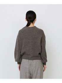 【LOISIR】ラムウール片畦ショートカーディガン 詳細画像 モカ 16