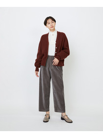 【LOISIR】ラムウール片畦ショートカーディガン 詳細画像 モカ 2