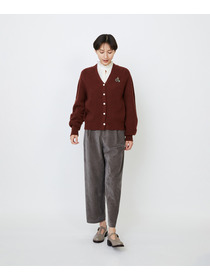 【LOISIR】ラムウール片畦ショートカーディガン 詳細画像 モカ 3