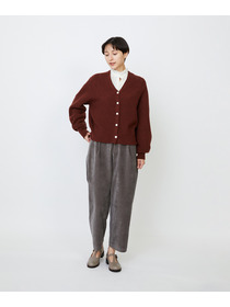 【LOISIR】ラムウール片畦ショートカーディガン 詳細画像 モカ 4