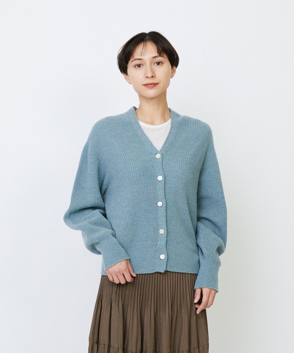 【LOISIR】｜2BUY10%OFF・3BUY20%OFF｜ラムウール片畦ショートカーディガン