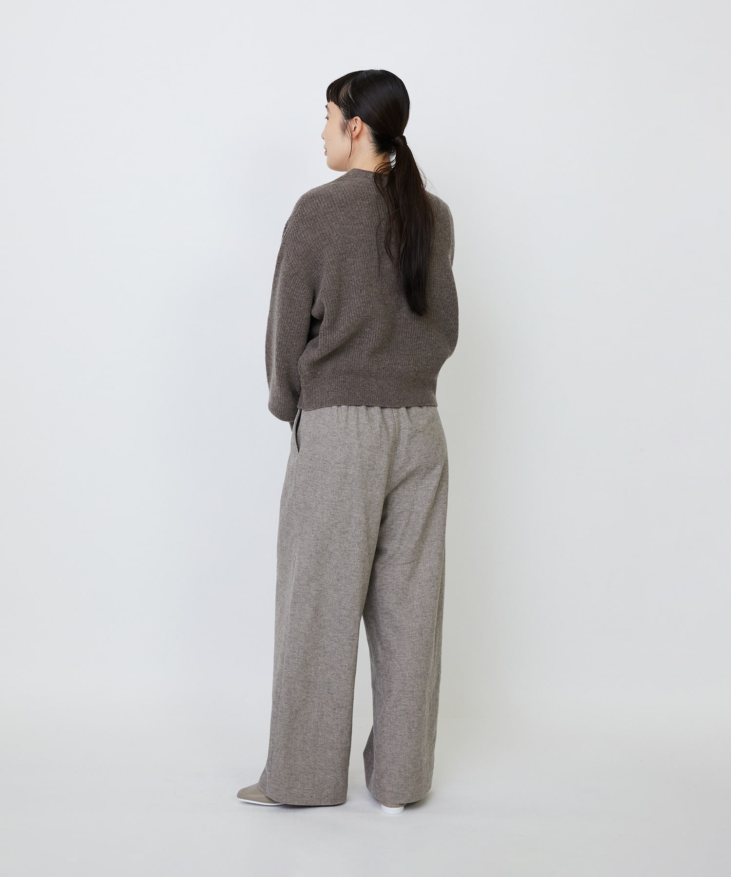 【LOISIR】ラムウール片畦ショートカーディガン 詳細画像 モカ 13