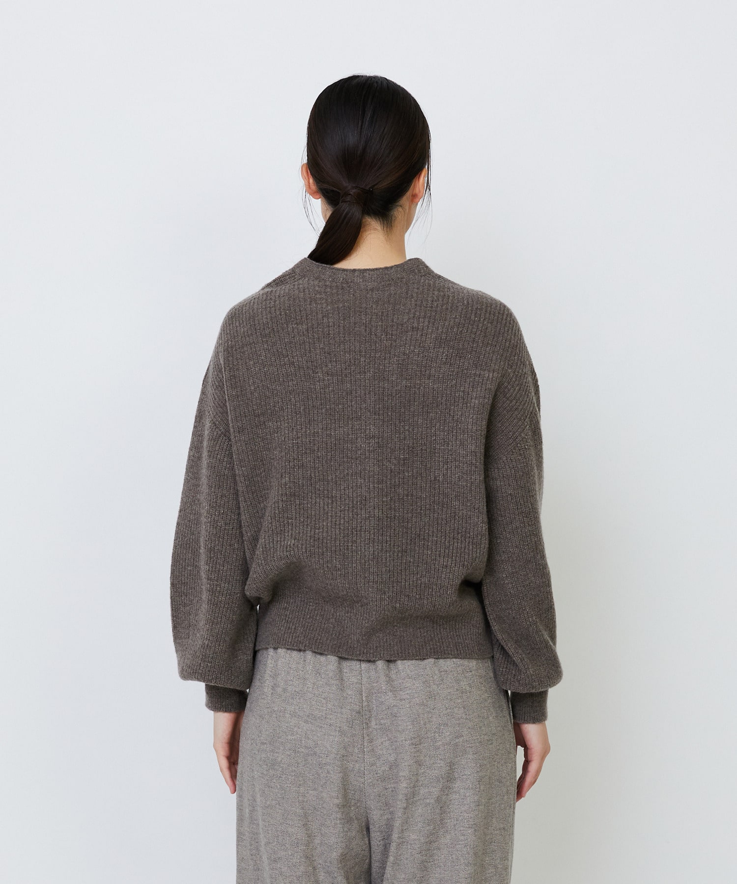 【LOISIR】ラムウール片畦ショートカーディガン 詳細画像 モカ 16