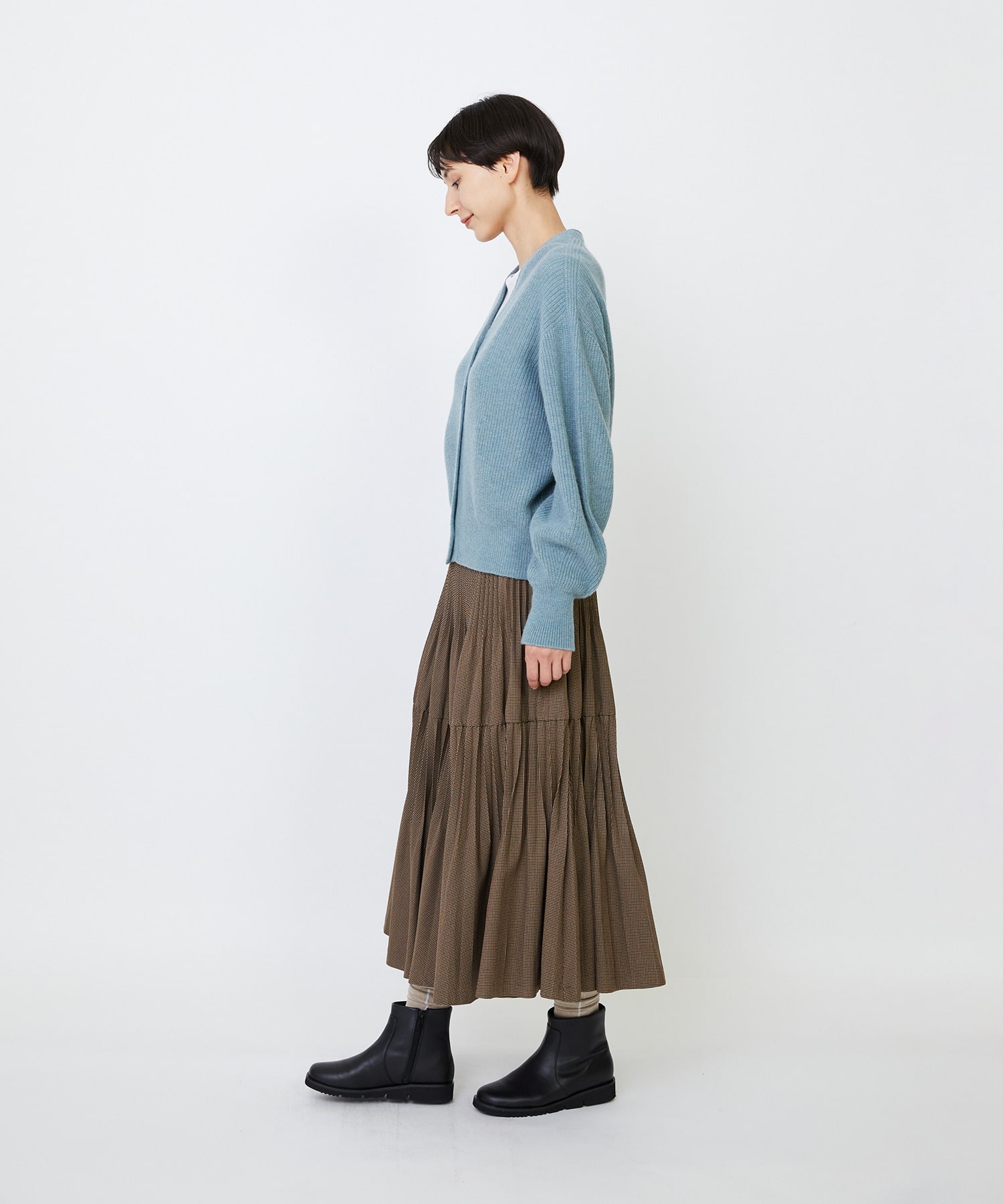 【LOISIR】ラムウール片畦ショートカーディガン 詳細画像 モカ 19