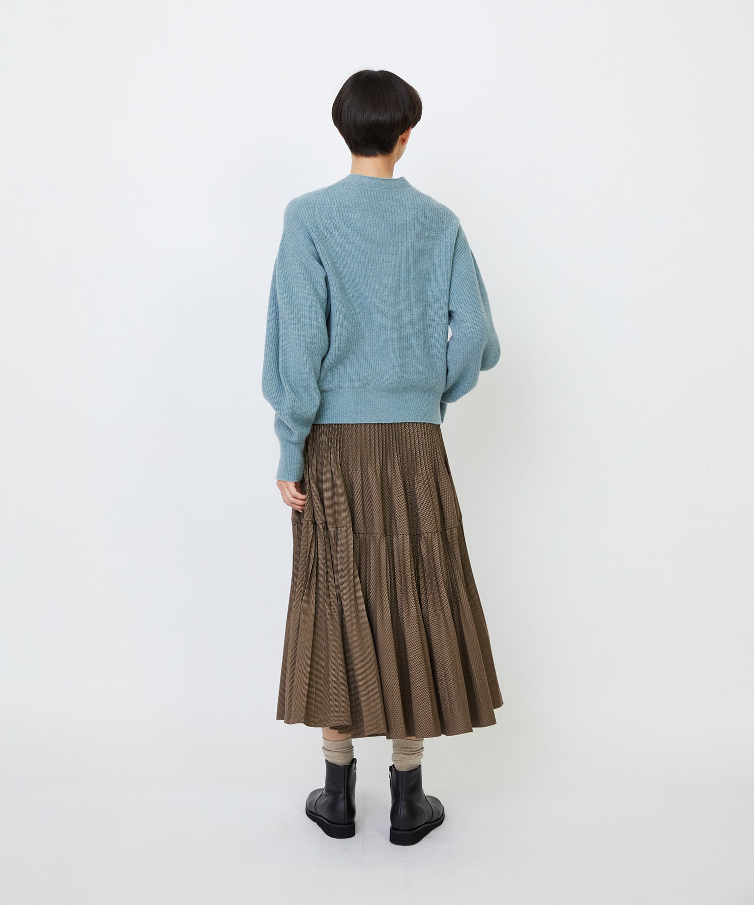 【LOISIR】ラムウール片畦ショートカーディガン 詳細画像 モカ 20