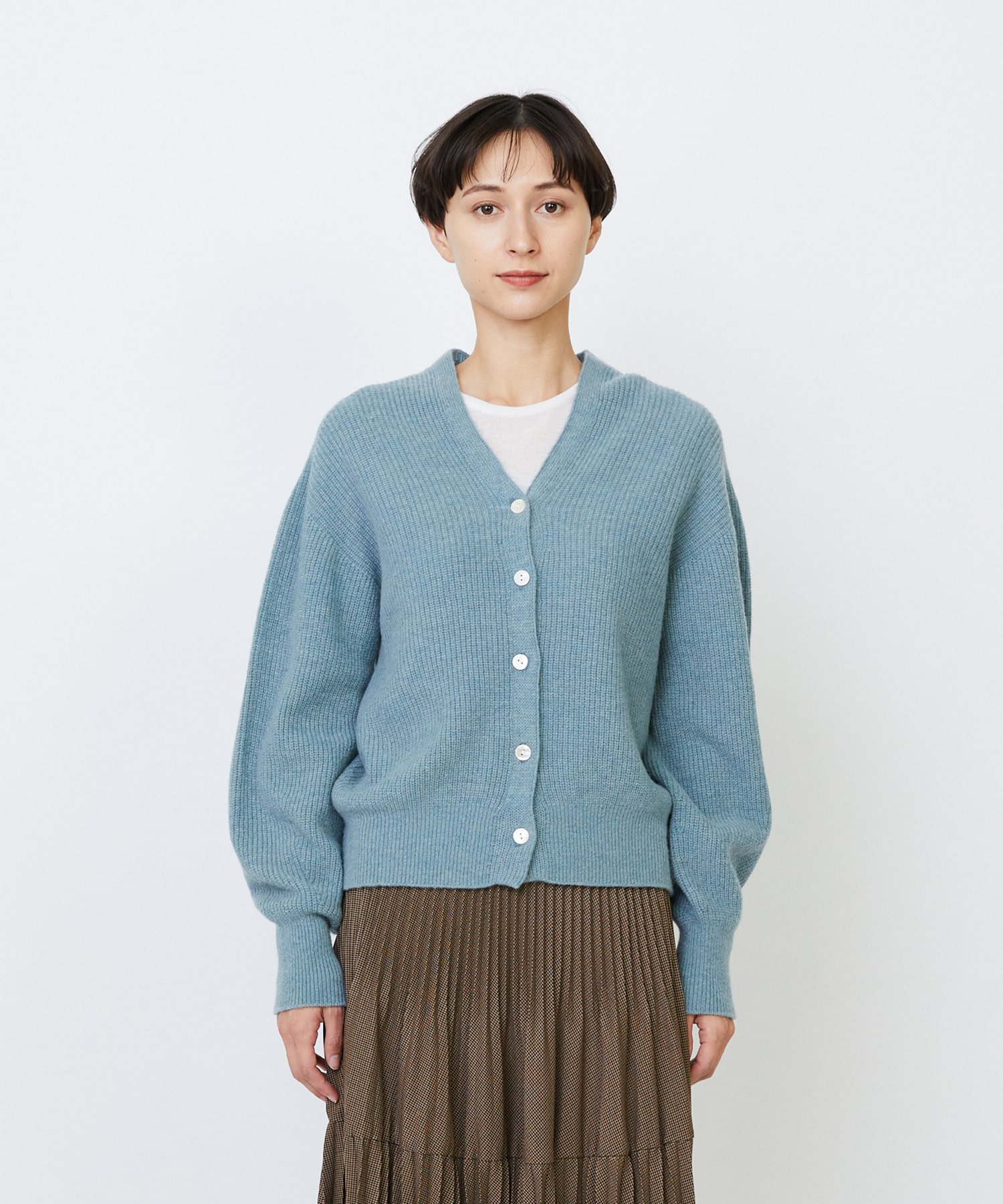 【LOISIR】ラムウール片畦ショートカーディガン 詳細画像 モカ 21