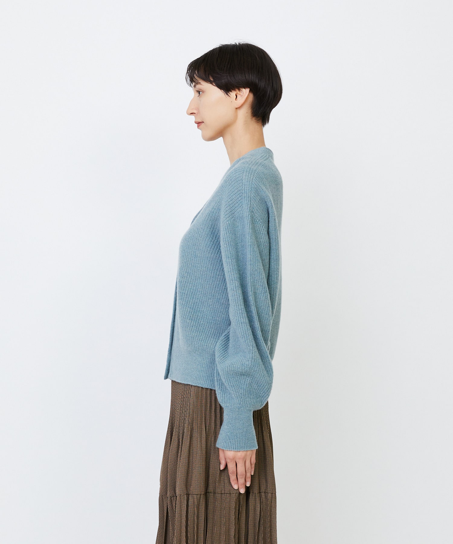 【LOISIR】ラムウール片畦ショートカーディガン 詳細画像 モカ 22