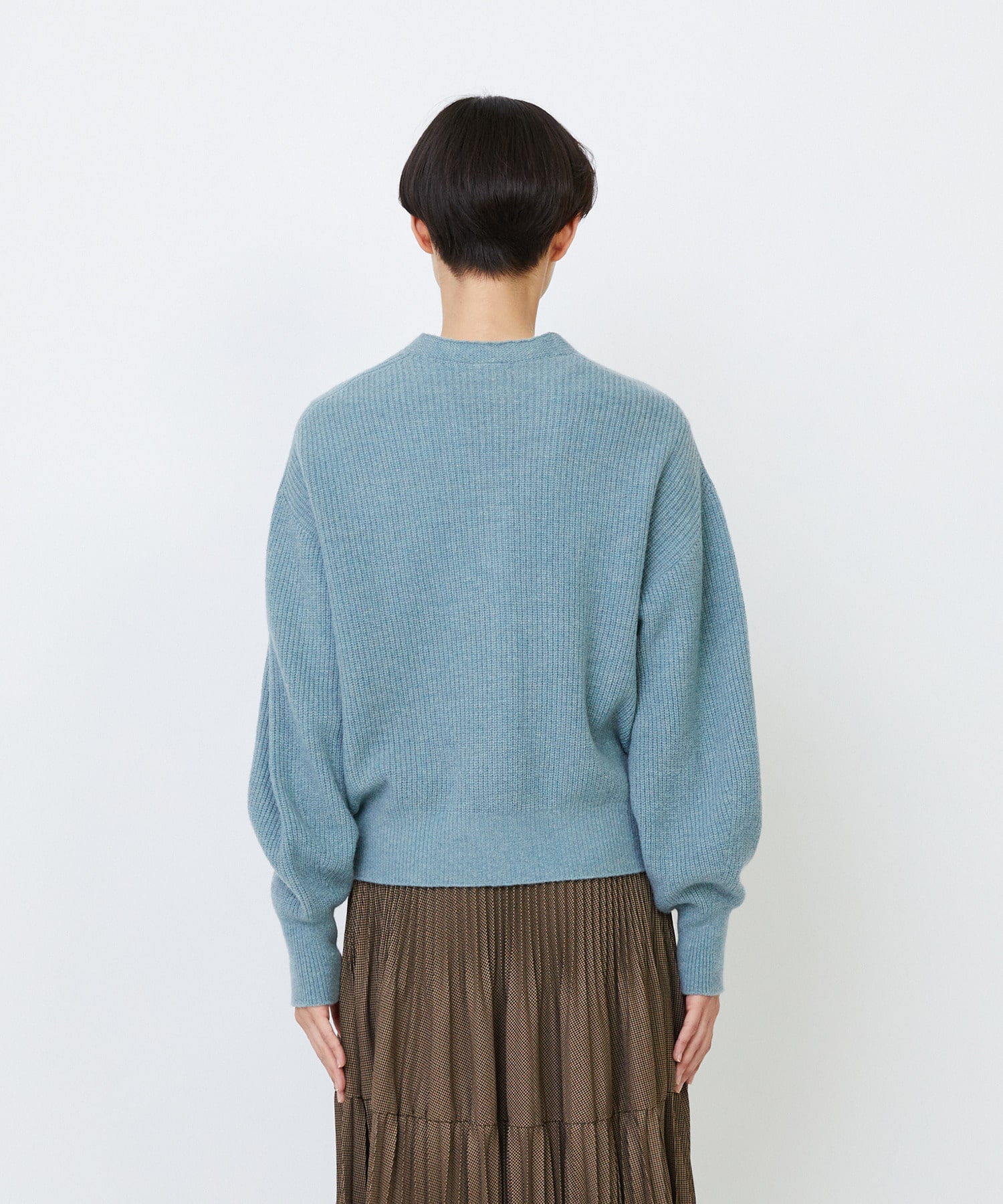 【LOISIR】ラムウール片畦ショートカーディガン 詳細画像 モカ 23