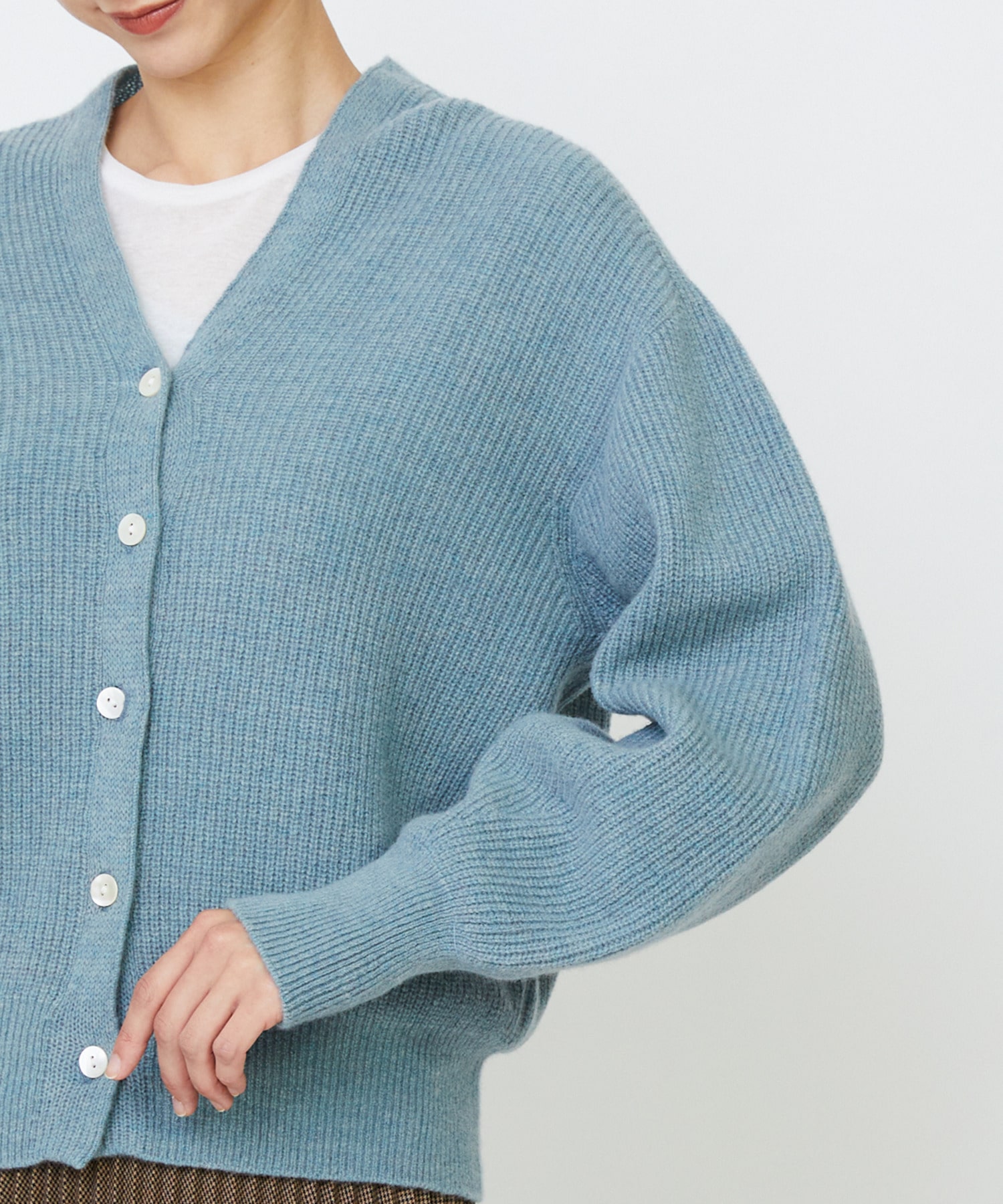 【LOISIR】ラムウール片畦ショートカーディガン 詳細画像 モカ 26