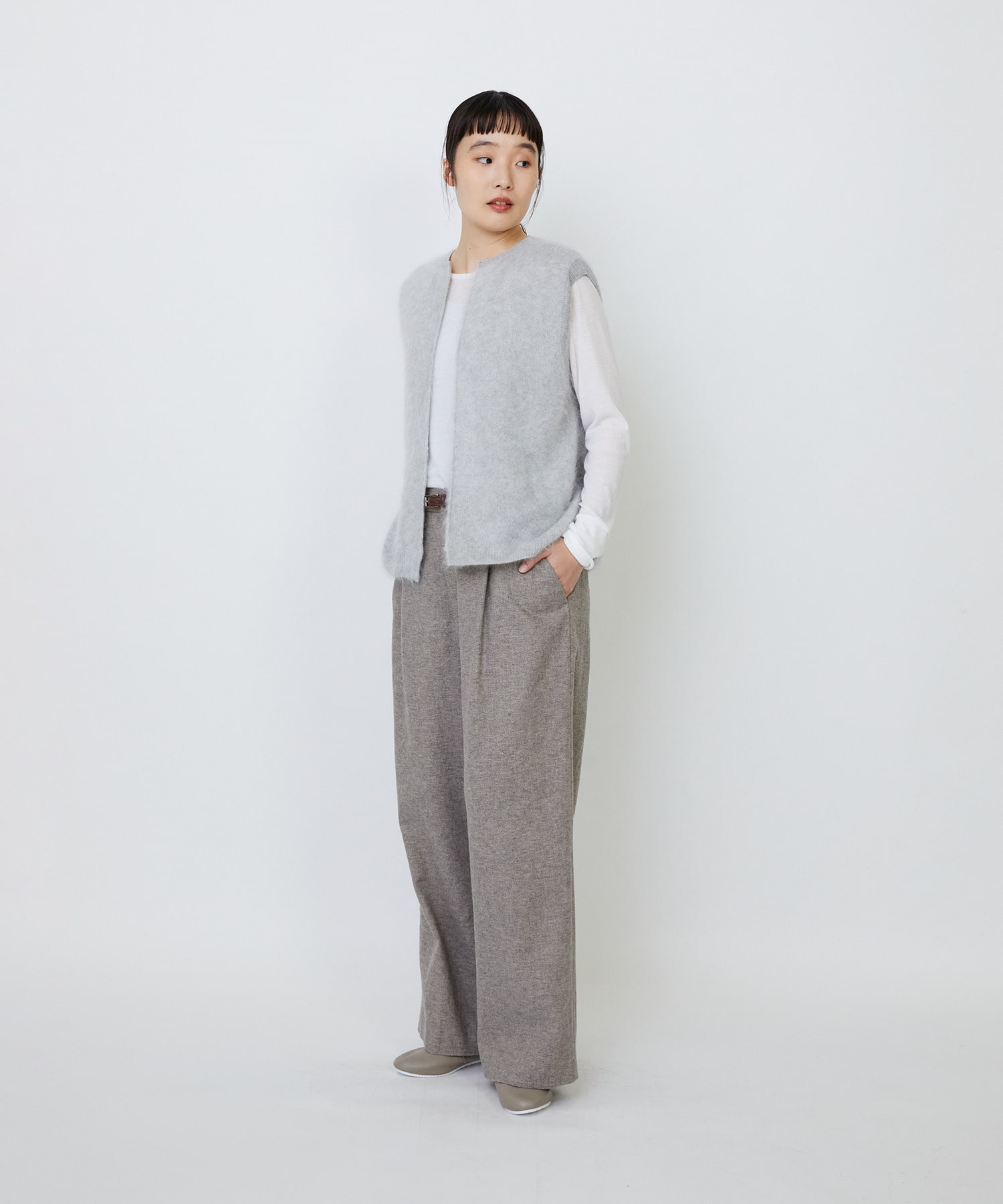 【LOISIR】カシミヤファー加工ベスト 詳細画像 ピンク 2