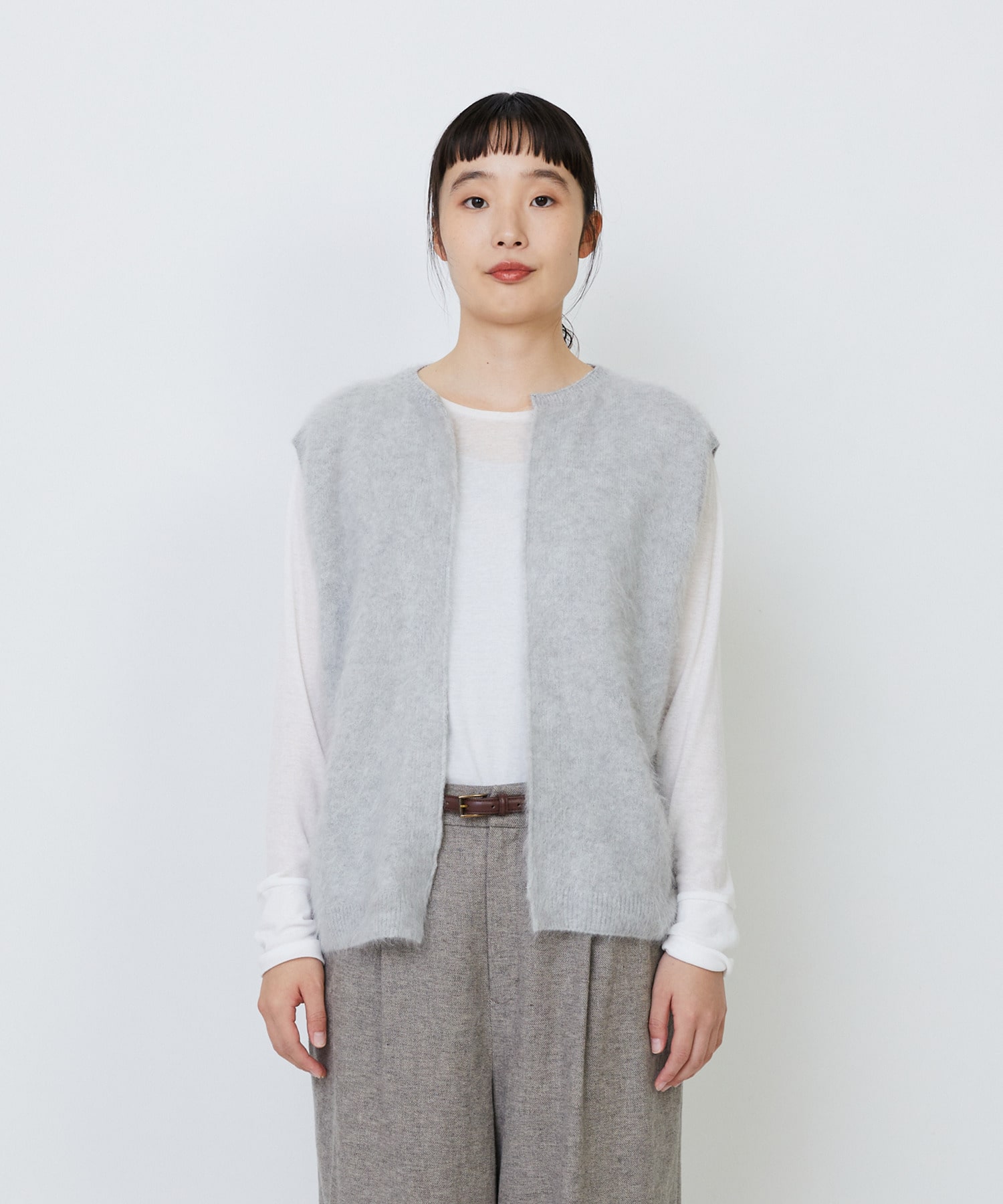 【LOISIR】カシミヤファー加工ベスト 詳細画像 ピンク 5