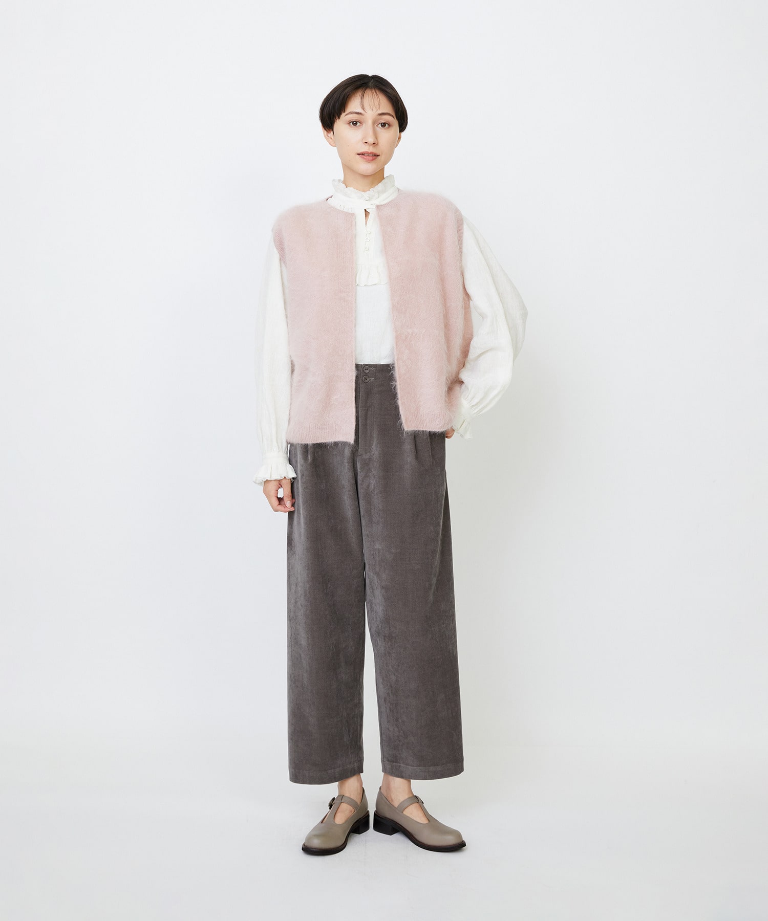 【LOISIR】カシミヤファー加工ベスト 詳細画像 ピンク 9