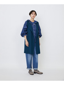 【LOISIR】｜2BUY10%OFF・3BUY20%OFF｜コットンダブルジャカードロングベスト 詳細画像 ブラック 1