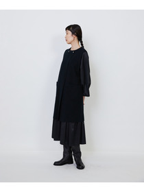 【LOISIR】｜2BUY10%OFF・3BUY20%OFF｜コットンダブルジャカードロングベスト 詳細画像 ブラック 14