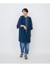 【LOISIR】｜2BUY10%OFF・3BUY20%OFF｜コットンダブルジャカードロングベスト 詳細画像 ブラック 2