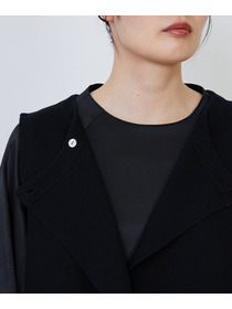 【LOISIR】｜2BUY10%OFF・3BUY20%OFF｜コットンダブルジャカードロングベスト 詳細画像 ブラック 22