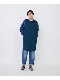 【LOISIR】｜2BUY10%OFF・3BUY20%OFF｜コットンダブルジャカードロングベスト 詳細画像 ブラック 3