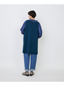 【LOISIR】｜2BUY10%OFF・3BUY20%OFF｜コットンダブルジャカードロングベスト 詳細画像 ブラック 6