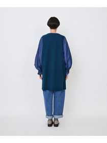 【LOISIR】｜2BUY10%OFF・3BUY20%OFF｜コットンダブルジャカードロングベスト 詳細画像 ブラック 9