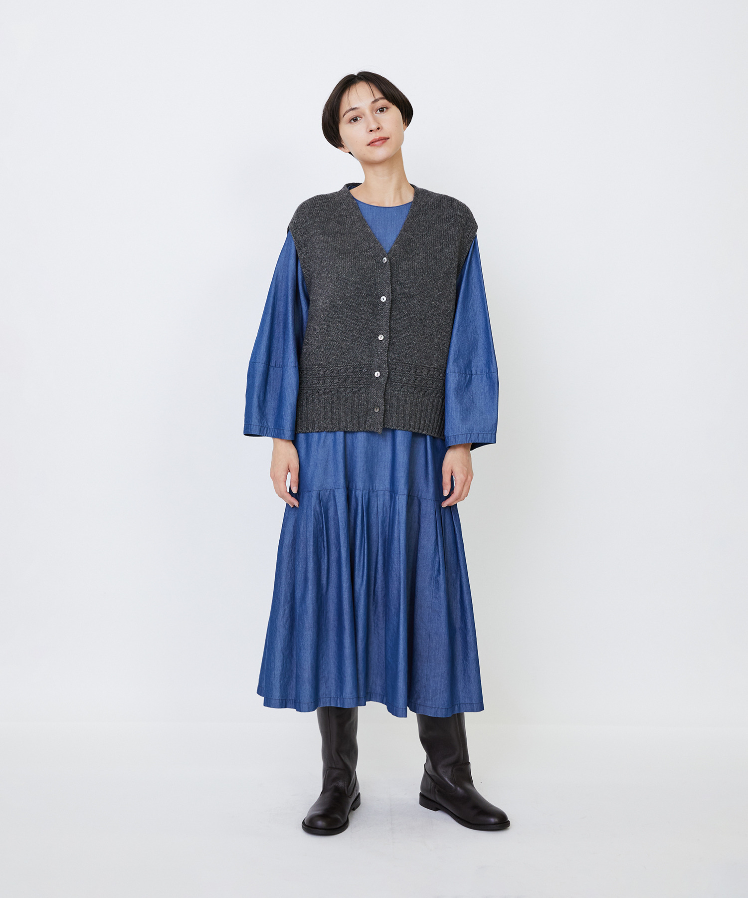 【LOISIR】リネンウールホールガーメントベスト 詳細画像 キナリ 12