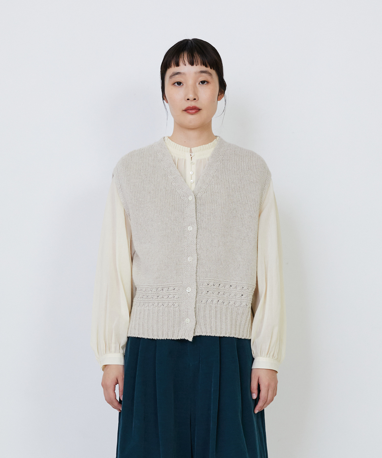 【LOISIR】リネンウールホールガーメントベスト 詳細画像 キナリ 6