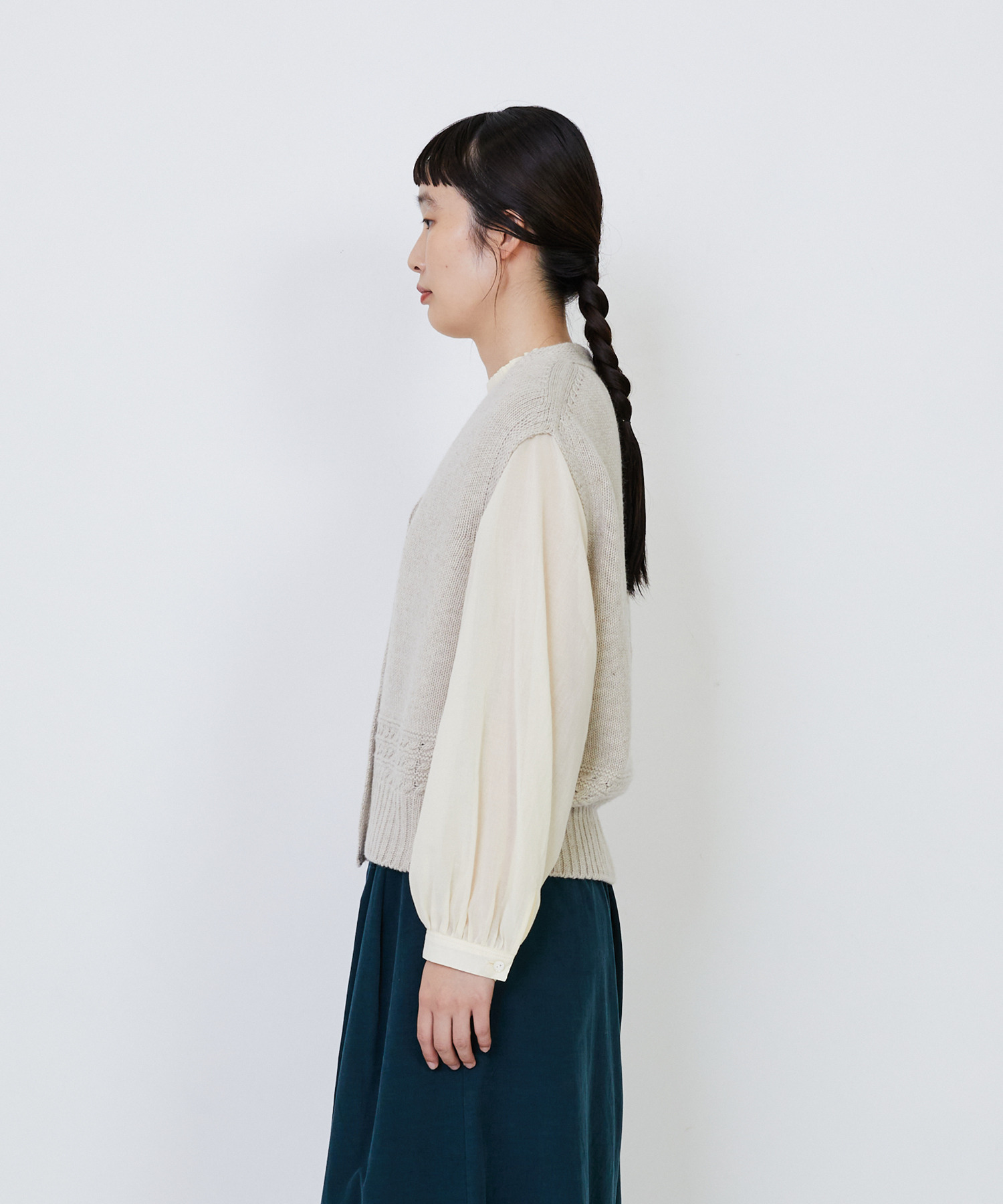 【LOISIR】リネンウールホールガーメントベスト 詳細画像 キナリ 7