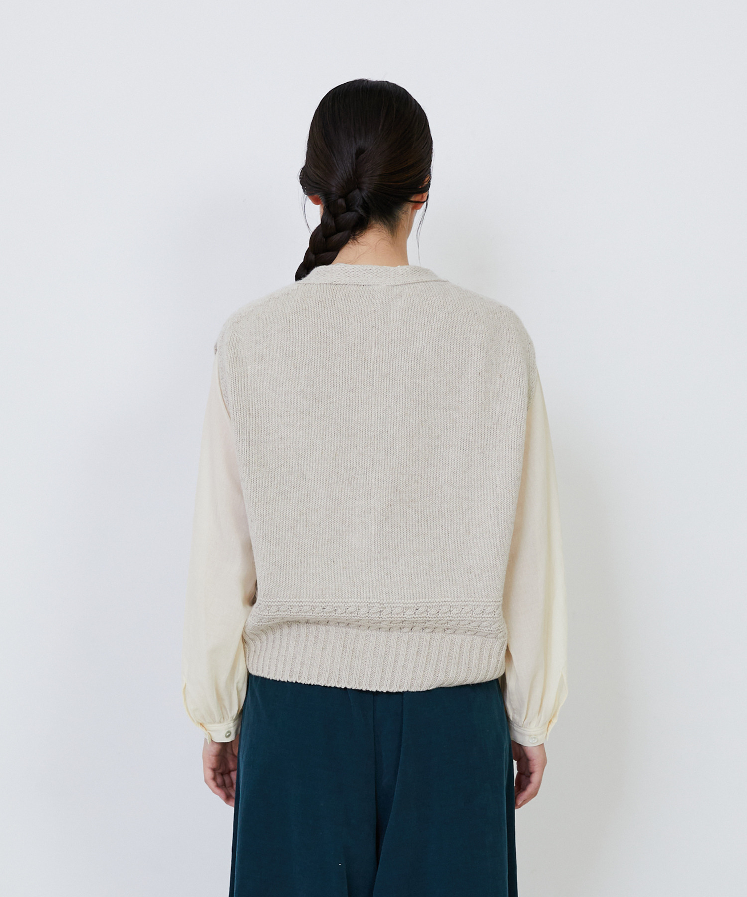 【LOISIR】リネンウールホールガーメントベスト 詳細画像 キナリ 8