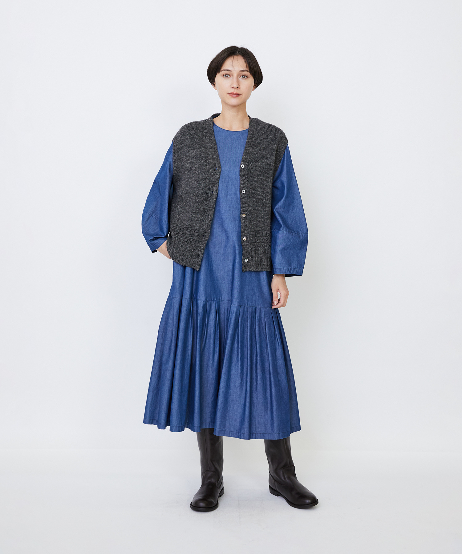 【LOISIR】リネンウールホールガーメントベスト 詳細画像 キナリ 9