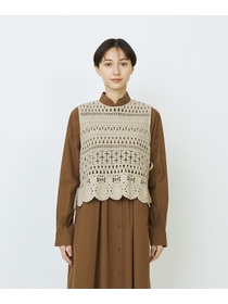 【LOISIR】【2WAY】レース編みベスト 詳細画像 ベージュ 12