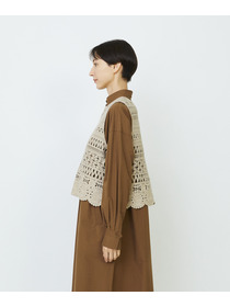 【LOISIR】【2WAY】レース編みベスト 詳細画像 ベージュ 13