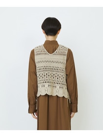 【LOISIR】【2WAY】レース編みベスト 詳細画像 ベージュ 14