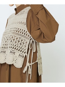 【LOISIR】【2WAY】レース編みベスト 詳細画像 ベージュ 17