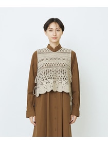 【LOISIR】【2WAY】レース編みベスト 詳細画像 ベージュ 9