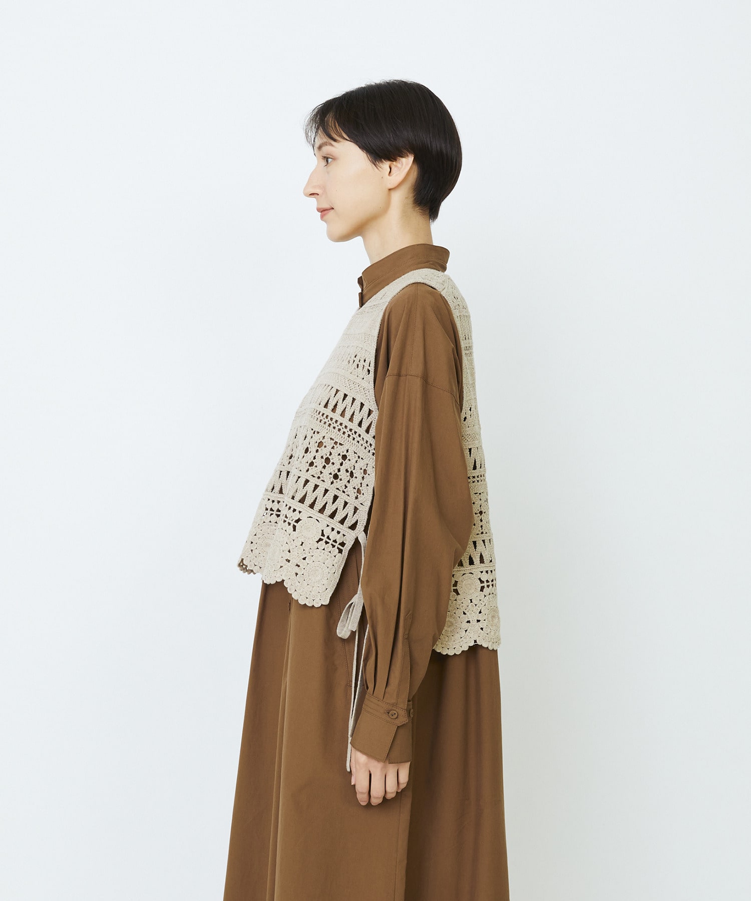 【LOISIR】【2WAY】レース編みベスト 詳細画像 ベージュ 10