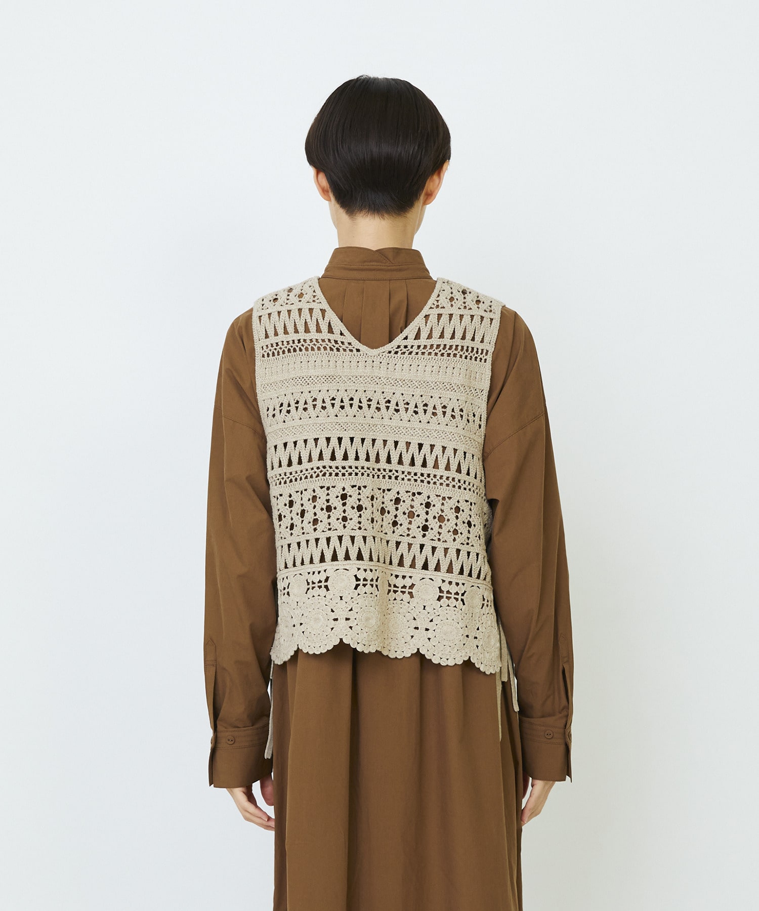 【LOISIR】【2WAY】レース編みベスト 詳細画像 ベージュ 14