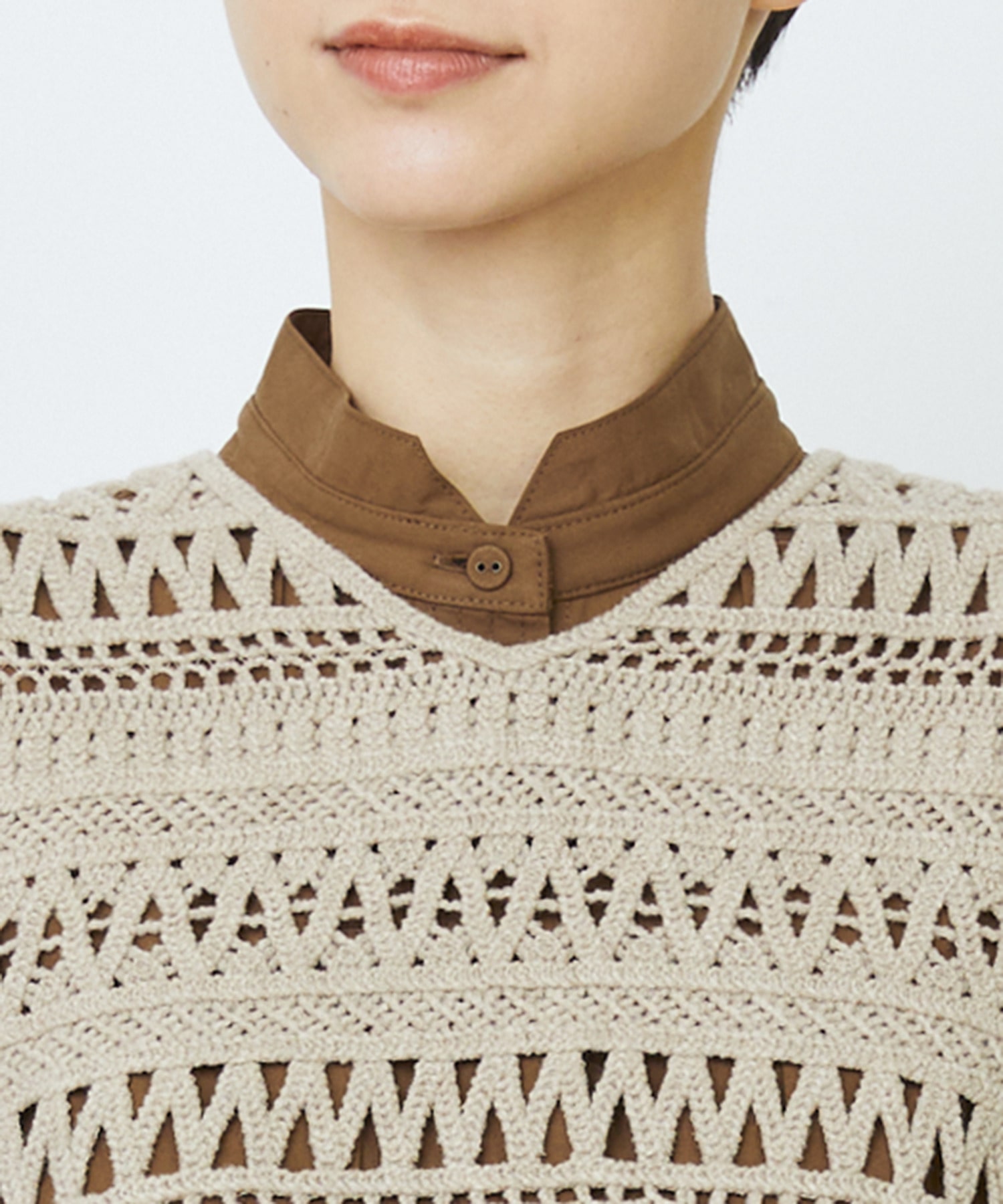 【LOISIR】【2WAY】レース編みベスト 詳細画像 ベージュ 15