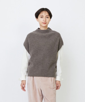 【LOISIR】ラムウール片畦ベスト 詳細画像 モカ 1