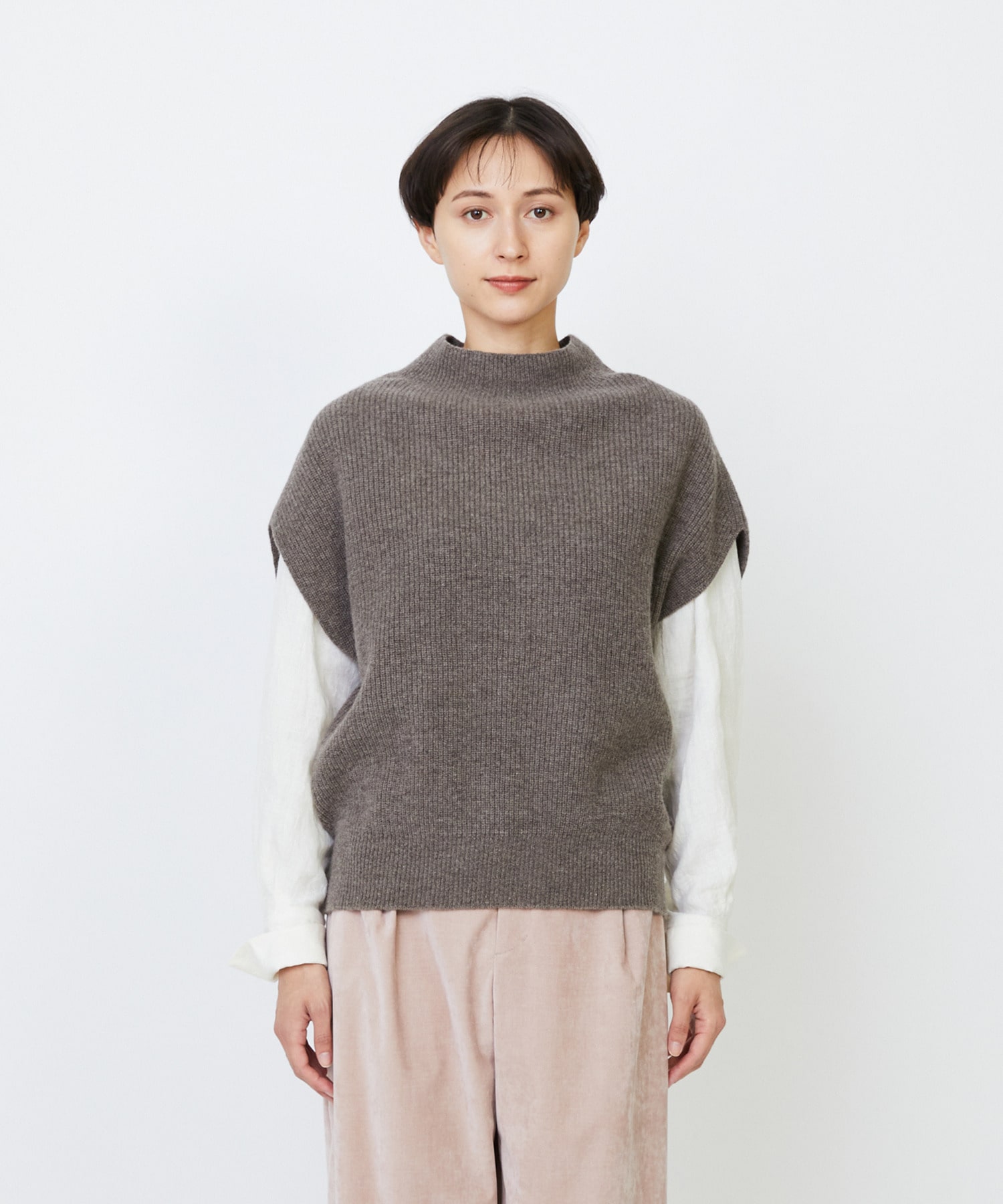 【LOISIR】ラムウール片畦ベスト 詳細画像 モカ 13