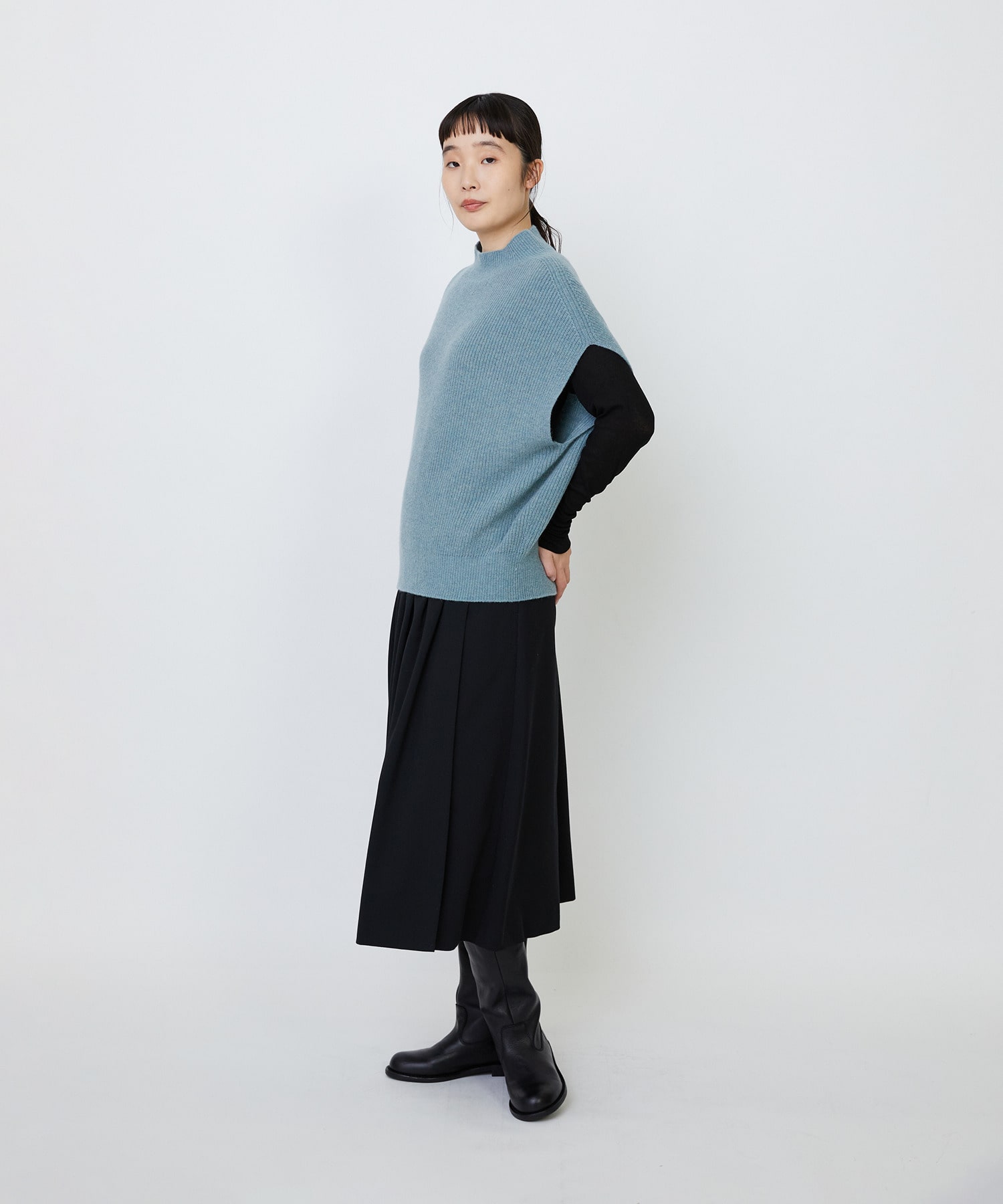 【LOISIR】ラムウール片畦ベスト 詳細画像 モカ 19