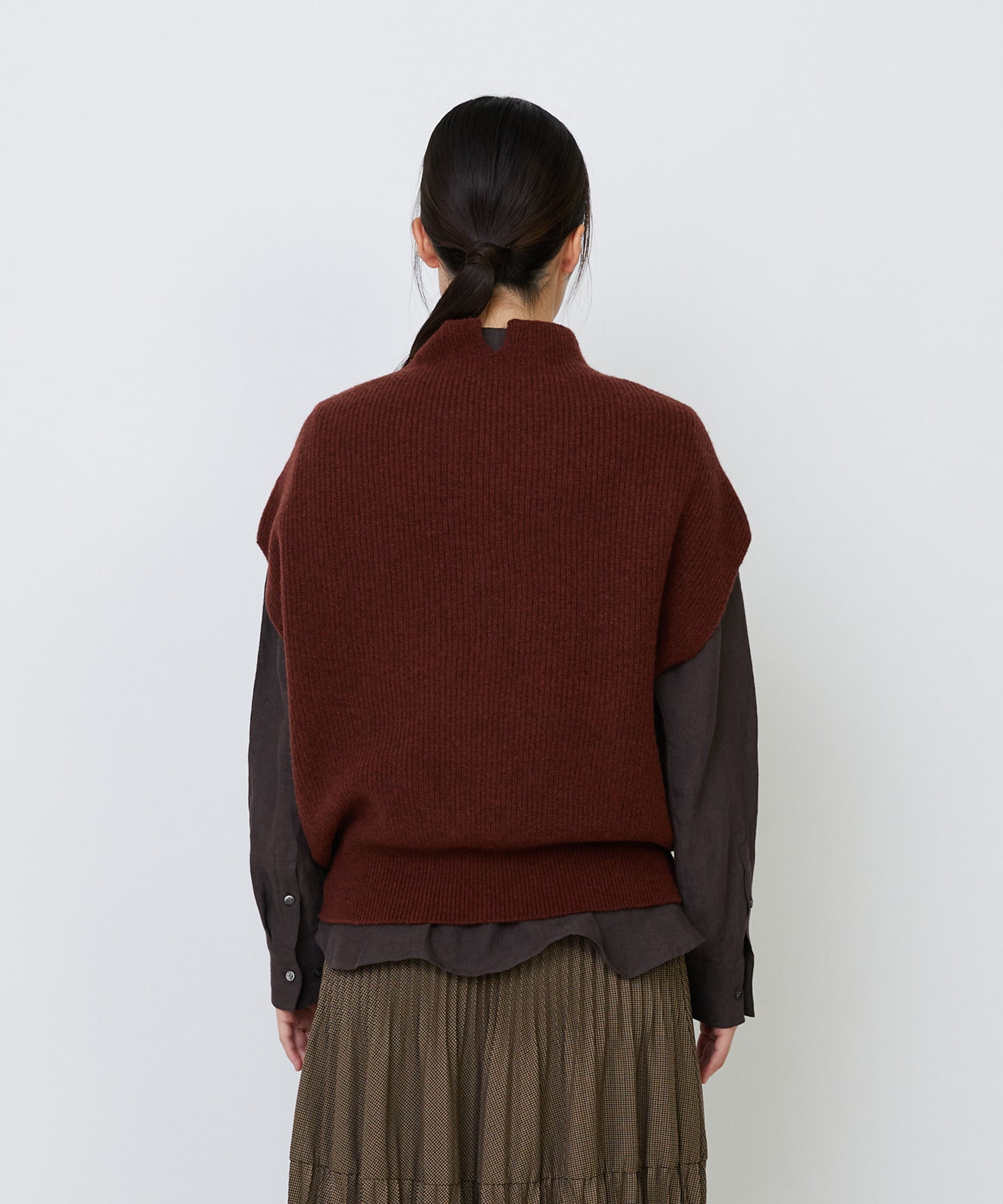 【LOISIR】ラムウール片畦ベスト 詳細画像 モカ 7