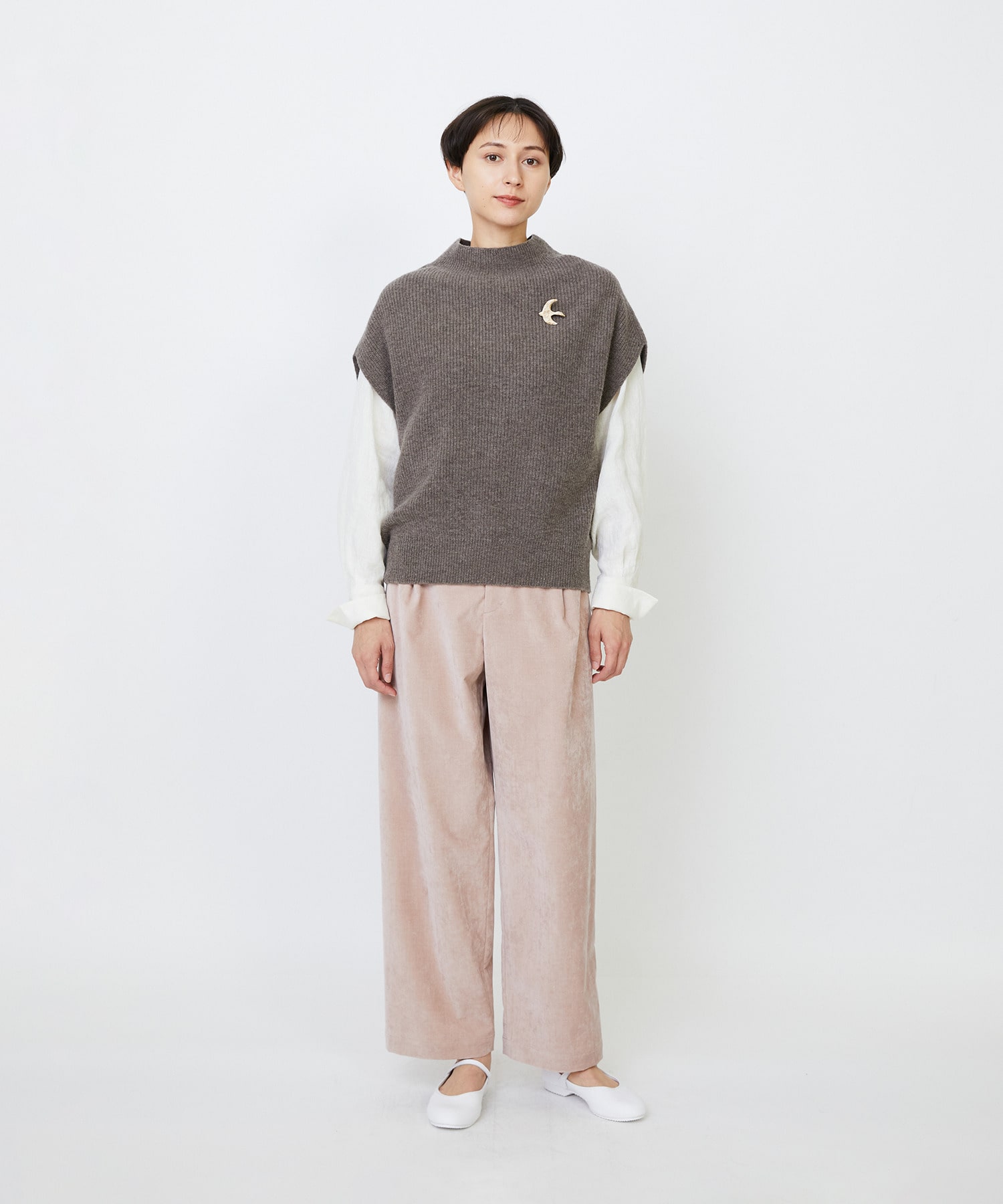 【LOISIR】ラムウール片畦ベスト 詳細画像 モカ 8