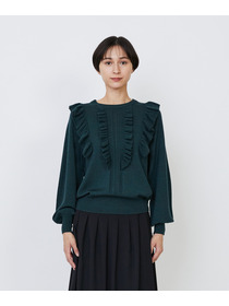 【LOISIR】｜2BUY10%OFF・3BUY20%OFF｜ウール梳毛天竺フリルプルオーバー 詳細画像 チャコールグレー 12