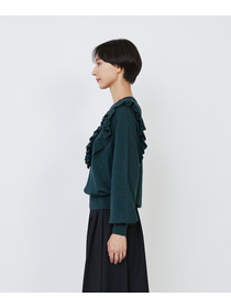 【LOISIR】｜2BUY10%OFF・3BUY20%OFF｜ウール梳毛天竺フリルプルオーバー 詳細画像 チャコールグレー 13