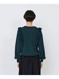 【LOISIR】｜2BUY10%OFF・3BUY20%OFF｜ウール梳毛天竺フリルプルオーバー 詳細画像 チャコールグレー 14