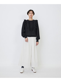 【LOISIR】｜2BUY10%OFF・3BUY20%OFF｜ウール梳毛天竺フリルプルオーバー 詳細画像 チャコールグレー 15