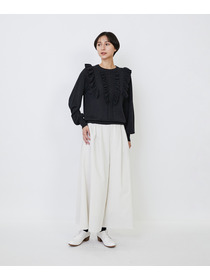 【LOISIR】｜2BUY10%OFF・3BUY20%OFF｜ウール梳毛天竺フリルプルオーバー 詳細画像 チャコールグレー 16