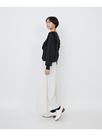 【LOISIR】｜2BUY10%OFF・3BUY20%OFF｜ウール梳毛天竺フリルプルオーバー 詳細画像 チャコールグレー 18