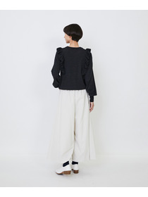 【LOISIR】｜2BUY10%OFF・3BUY20%OFF｜ウール梳毛天竺フリルプルオーバー 詳細画像 チャコールグレー 19