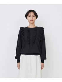 【LOISIR】｜2BUY10%OFF・3BUY20%OFF｜ウール梳毛天竺フリルプルオーバー 詳細画像 チャコールグレー 20